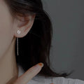 Long Tassel Heart Drop Earrings Gold Silver Color 2022 Korean Hanging Women Earrings Fashion Party Jewelry Girls Party Gift Econic Blanks