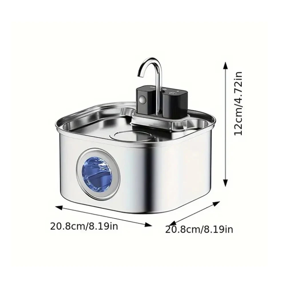 3L Stainless Steel Wireless Recharging Sensor Cat Water Fountain Auto Drinking Fountain For Cats Dog Drinker Pet Dispenser Bowl Quick Pick Grocers