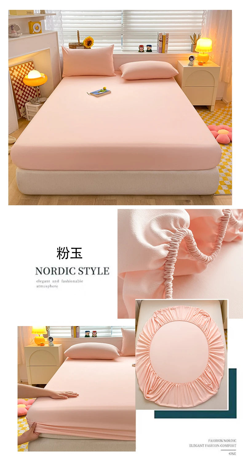 Soft Cotton Fitted Bed Sheet with Elastic Mattress Cover Quick Pick Grocers