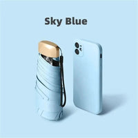 1Pc 55% Off Mini Sun Umbrella Pocket Rain Umbrella Vinyl Folding UV Ultraviolet Protection Sun Shade Pocket Parasol Capsule Econic Blanks