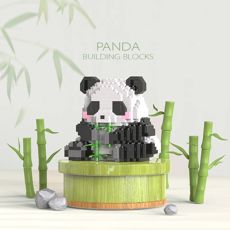 Creative DIY Assemable Animal Cute MINI Chinese Style Animal Panda Building Block Educational Boy Toys For Children Model Bricks Purest Peak Salt