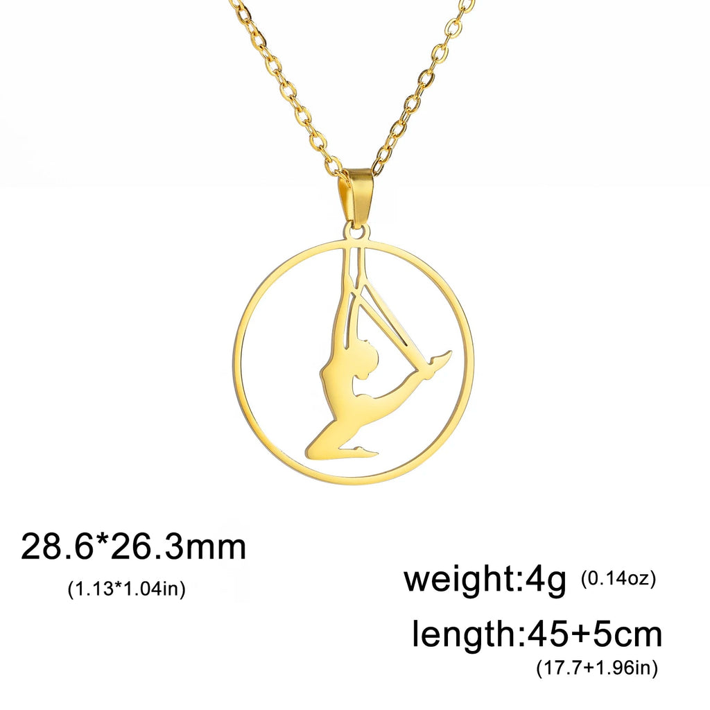 Rhythmic Gymnastics Necklace Women Trend 2025 Gymnast Stainless Steel Jewelry BFF Dancer Girl Sport Accessories Mother Day Gift Quick Pick Grocers