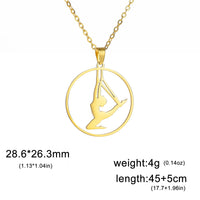 Rhythmic Gymnastics Necklace Women Trend 2025 Gymnast Stainless Steel Jewelry BFF Dancer Girl Sport Accessories Mother Day Gift Quick Pick Grocers
