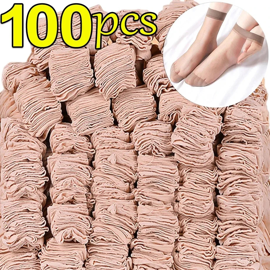 Hot Sale! High Quality Women Velvet Socks Pack Female Summer Thin Silk Transparent Sexy Ankle Nylon Socks Set Quick Pick Grocers