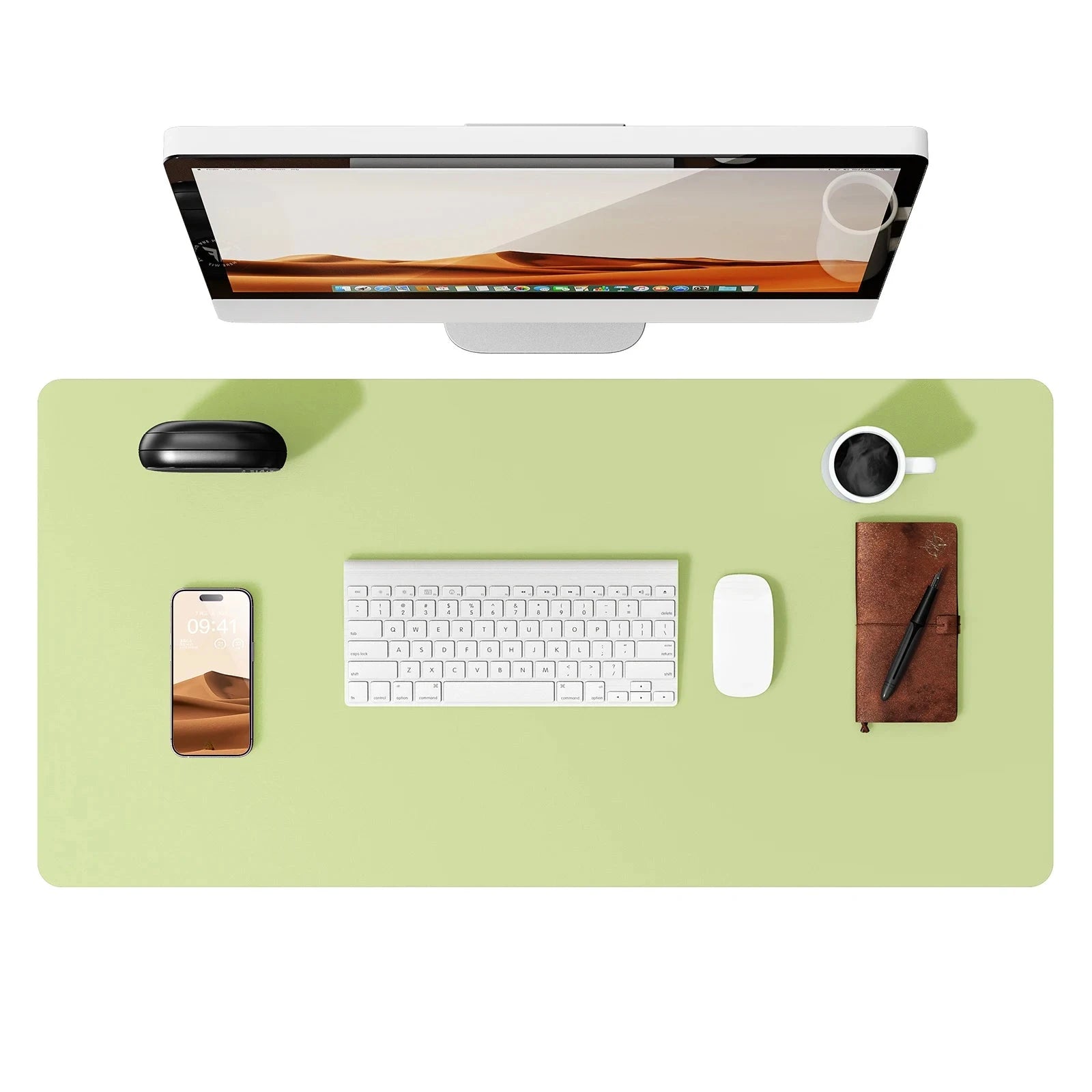 Large Mouse Pad,Office Desk Mat, Leather Desk Pad Protector, Non-Slip PU Leather Desk Blotter, Laptop Desk Pad Econic Blanks