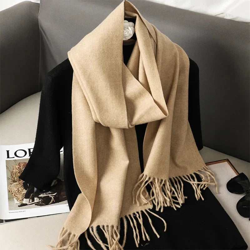 62Color Solid Women Winter Scarf Warm Thicken Cashmere Shawl Outdoor Fashion Luxury Tassels Pashmina Lady Wrap Windproof Scarves Econic Blanks