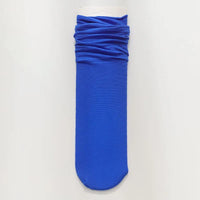 INS Women Girls Summer Thin Long Socks Ice Velvet Soft Breathable Pile of Socks Solid Black White Beige Harajuku High Tube Socks Quick Pick Grocers