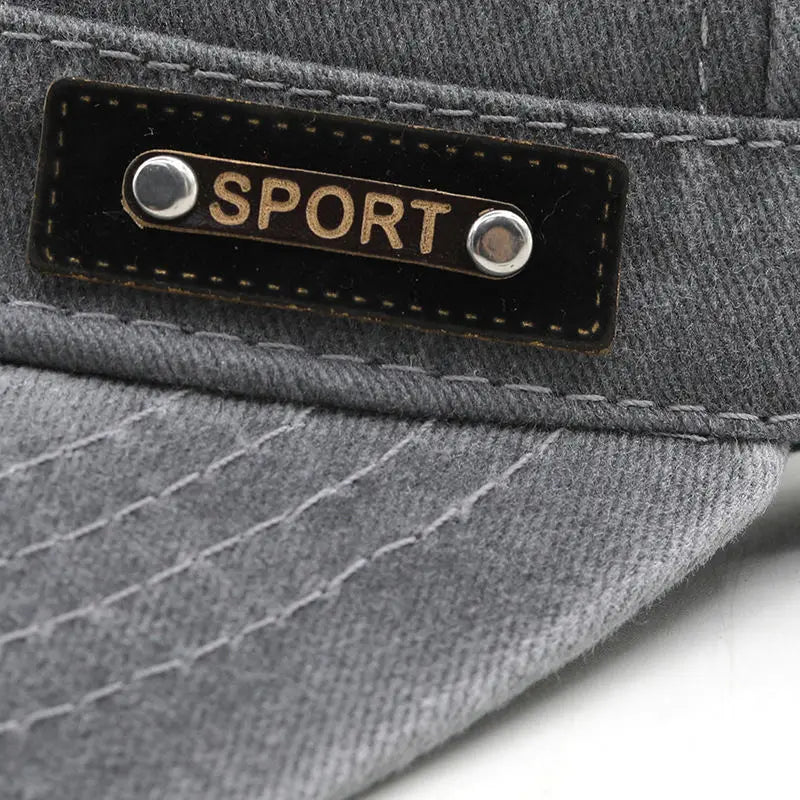 Spring Summer And Autumn Mens New Washable Cotton Flat Top Sun Proof Military Cap Quick Pick Grocers