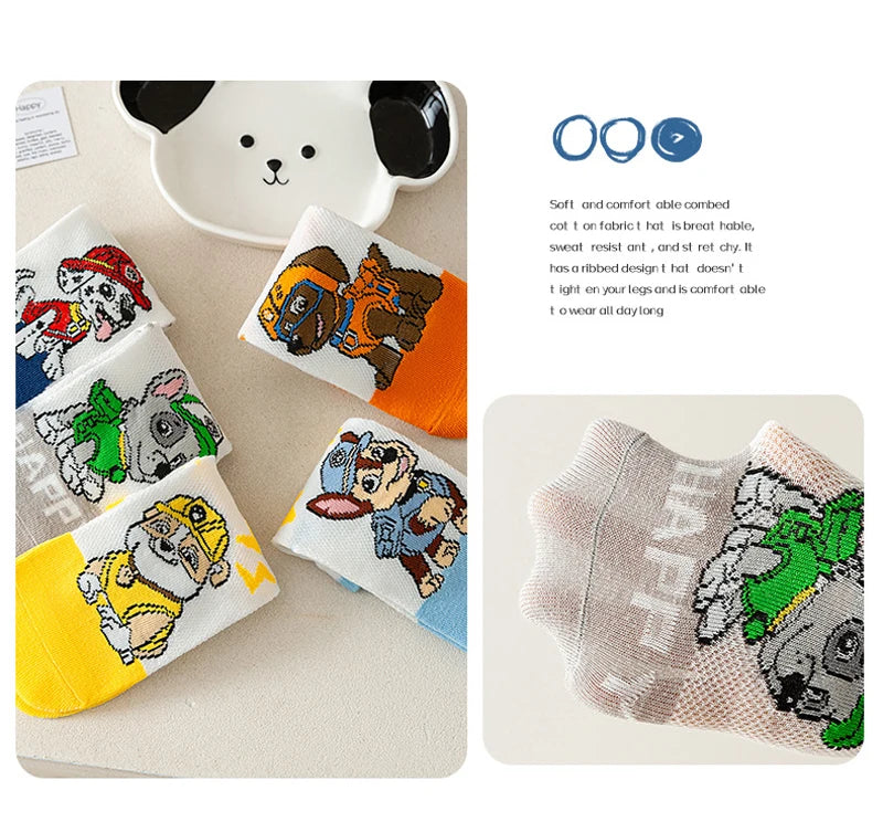5 Pairs Paw Patrol Kids Socks Cotton Boys Cute Cartoon Socks for Children Baby Casual Socks Spring and Summer Boys Socks Quick Pick Grocers