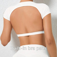 Hearuisavy Summer Sports Shirts Breathable Workout Tops Fitness Sportswear Backless Yoga Clothing Sport Crop Tops Women Gym Top Quick Pick Grocers
