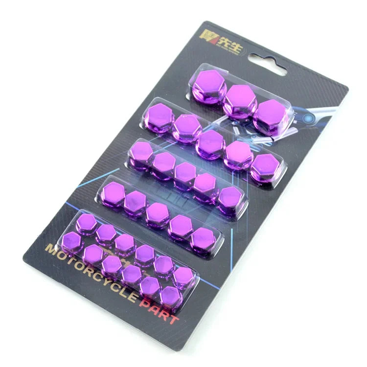 30pcs Motorcycle Screw Decoration Cover Plating Cap for Car Motor Scooters Electric Colored Nut Cover Motorcycle Accessories