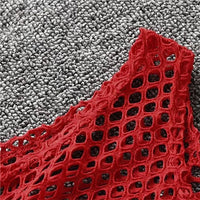 Sexy Black/Red Hollow Out Crop Top 2023 Mesh T-shirt Female Loose Fashion Summer Basic Tops For Women Fishnet Shirt Quick Pick Grocers