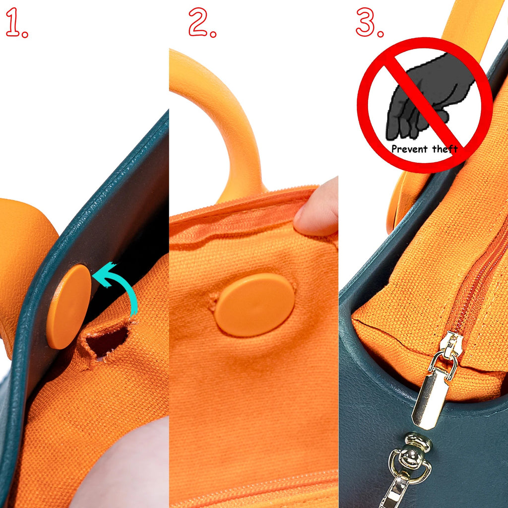 EVA Large Leather Shoulder Bag Handbag Tote Bag Storage for Women Casual Waterproof Beach Bag Hole Fit Charm Fashion Storage Bag Quick Pick Grocers