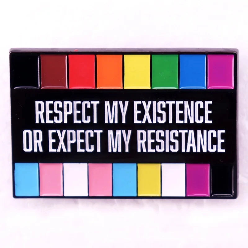 Rainbow LGBT Encourage Letters Metal Enamel Badge Gay Lesbian Asexual Transgender Adaptive Lapel Pin Jewelry Gifts Accessories Quick Pick Grocers