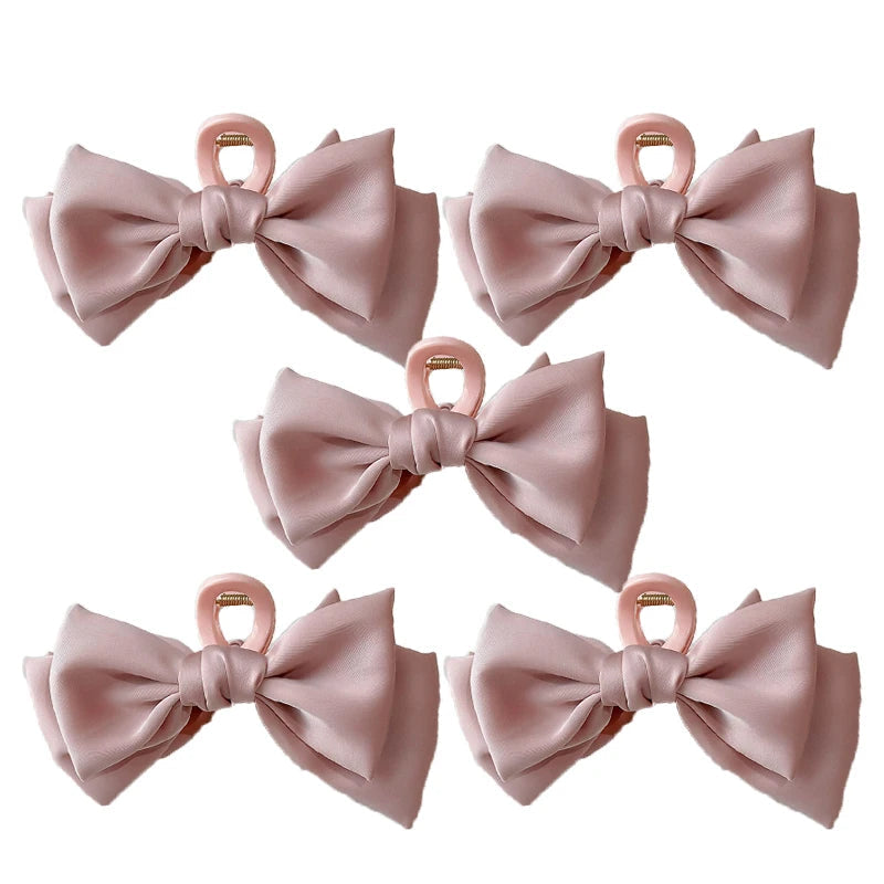 Fashion Women Bow Hairpin Korean Version Of Solid Color Butterfly Satin Hair Clips Girls Hair Accessories Headwear Quick Pick Grocers