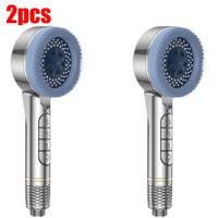 4 Modes Self-cleaning Shower Head with Silicone Brush One-Key Stop Water Massage High Pressure ABS Showerhead with Filter Quick Pick Grocers