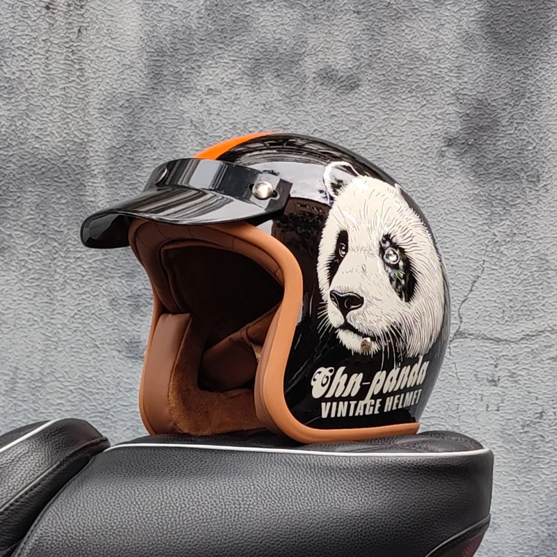 Retro semi-open motorcycle helmet cross-country motorcycle accessories motorcycle helmet 3/4 retro helmet in winter Quick Pick Grocers