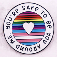 Rainbow LGBT Encourage Letters Metal Enamel Badge Gay Lesbian Asexual Transgender Adaptive Lapel Pin Jewelry Gifts Accessories Quick Pick Grocers