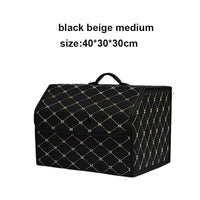 Car Trunk Organizer Box, Large Capacity, Auto Multiuse Tools, Storage Bag, Stowing, Tidying, Leather, Folding for Emergency Quick Pick Grocers