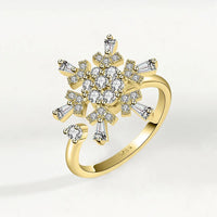 VENTFILLE 925 Sterling Silver Sunflower Diamond Zircon Rotatable Ring For Women Gift Relieve Stress Ring Jewelry Wholesale Quick Pick Grocers