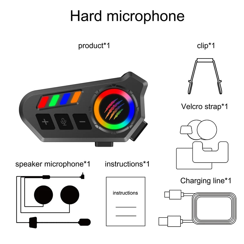 Wireless Bluetooth 5.4 Helmet Headset Hands-Free Call Motorcycle Earphone Waterproof MP3 Music Player Speaker Kit for Moto Quick Pick Grocers
