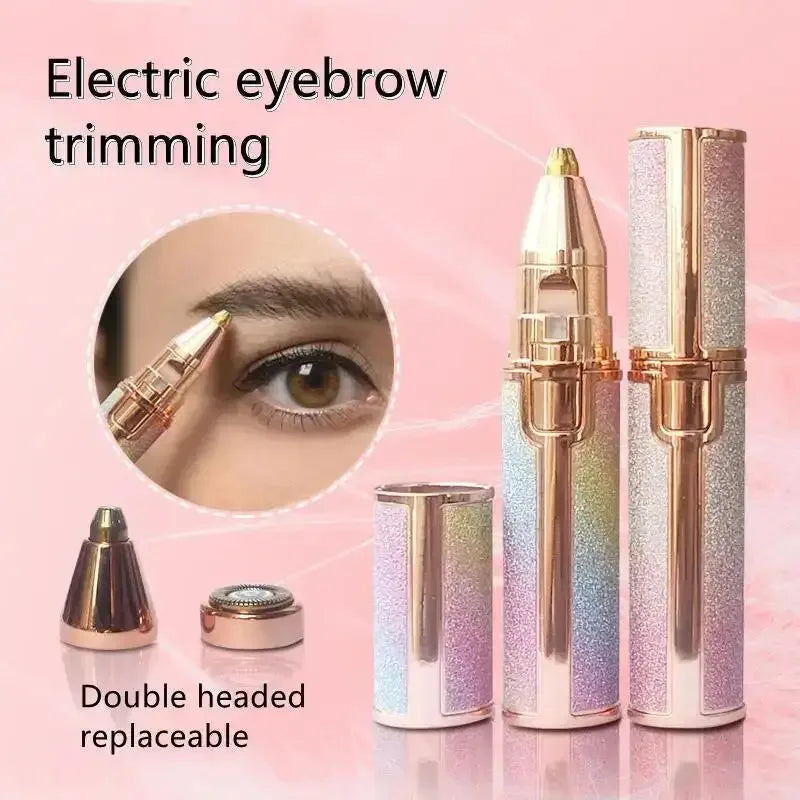 Portable 2 IN 1 Electric Epilator Eyebrow Trimmer Women's Body Facial Lip Epilator Rechargeable Mini Painless Razor Shave Shaver Quick Pick Grocers