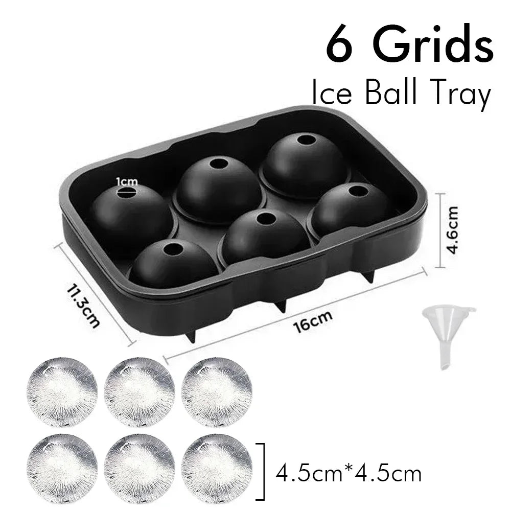 Ice Cube Tray Silicone Ice Ball Freezer Mold Square Ice Cube Maker with Lid 4/6/8 Grids for Whiskey Cocktail Coffee Accessories Quick Pick Grocers
