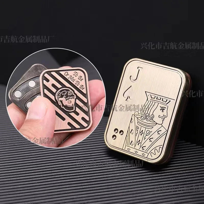 Fidget Spinner KK Pop Fingertip Gyro Solution Pressure Reduction Toy Push Poker Push Card EDC stainless Steel Toys Adult Gifts Econic Blanks