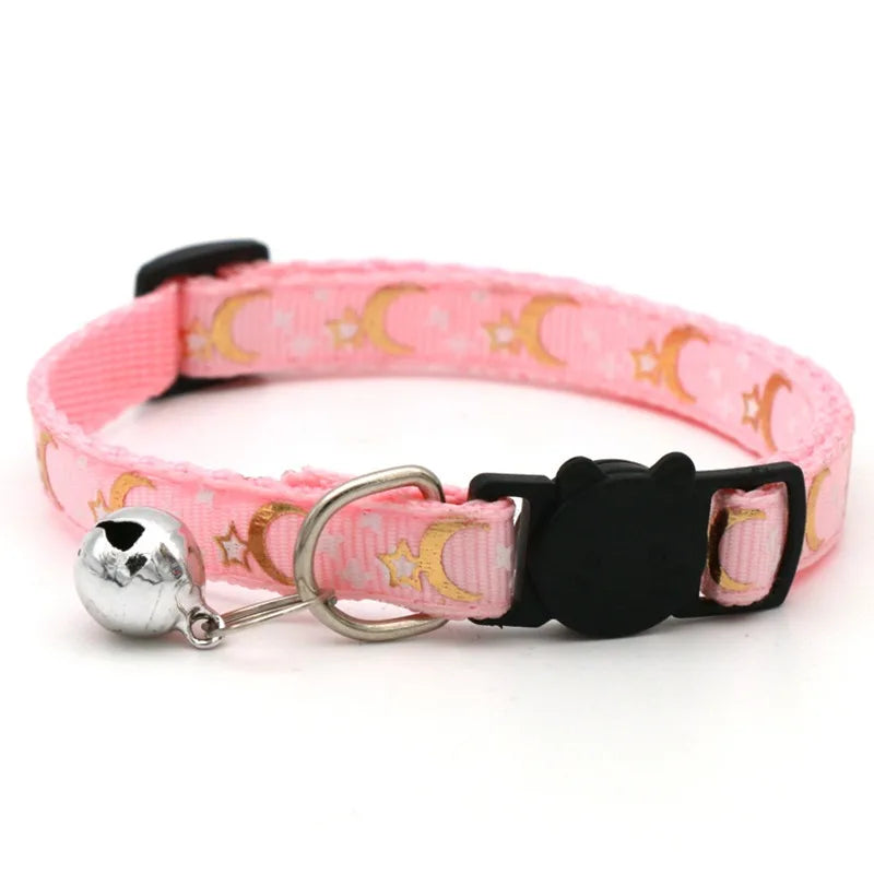 Pet Collar With Bell Cartoon Footprint Colorful Dog Puppy Kitten Collar Adjustable Safety Bell Ring Necklace Pet Accessories Econic Blanks