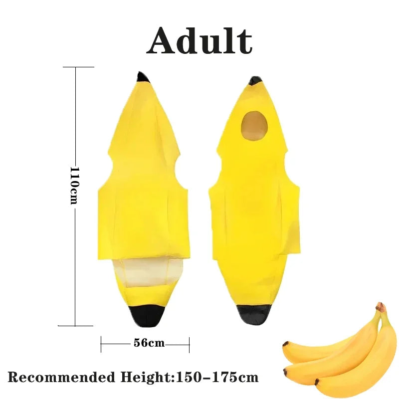 Child/Adult Banana Cosplay Halloween Christmas  Costumes Performance Costume Fruit Banana Costume Performance  Costume Quick Pick Grocers