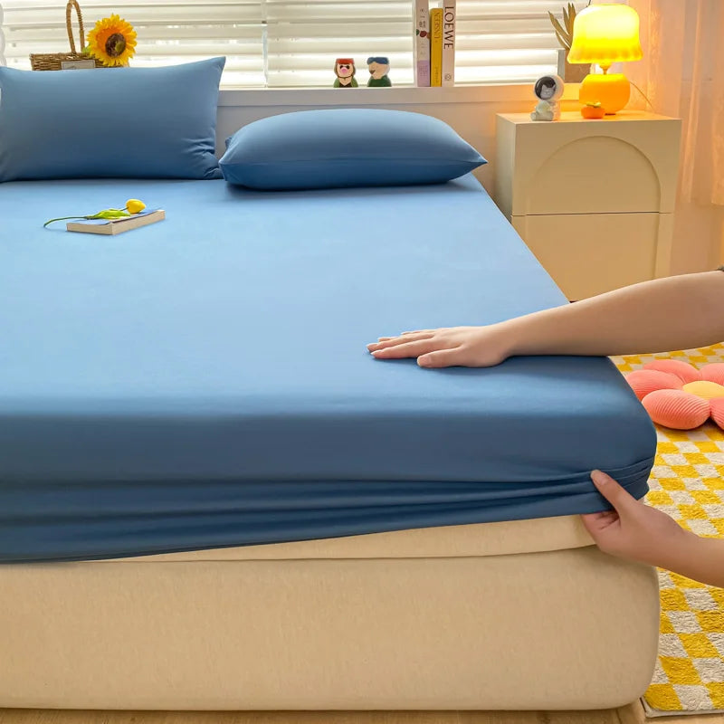 Soft Cotton Fitted Bed Sheet with Elastic Mattress Cover Quick Pick Grocers