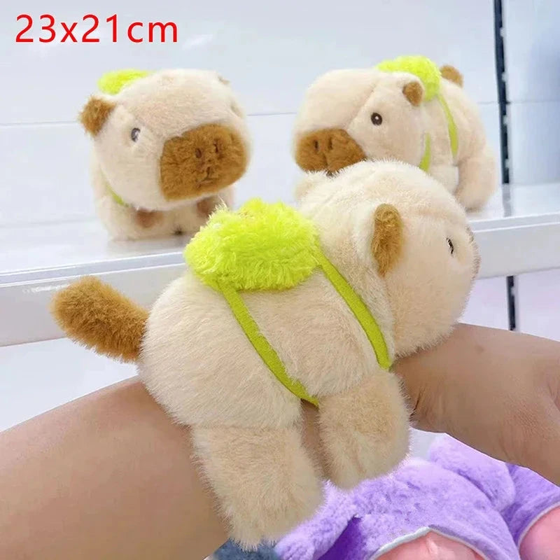 Lovely Capybara Animal Slap Snap Wrap Wristband Bracelet Plush Stuffed Animal Kawaii Capybara Hand Ring Wristband Kid Funny Toys Econic Blanks