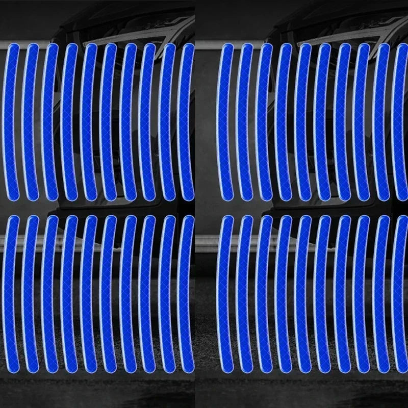 Car Wheel Hub Reflective Stripes - Safety Tire Warning Stickers for Night Driving Econic Blanks
