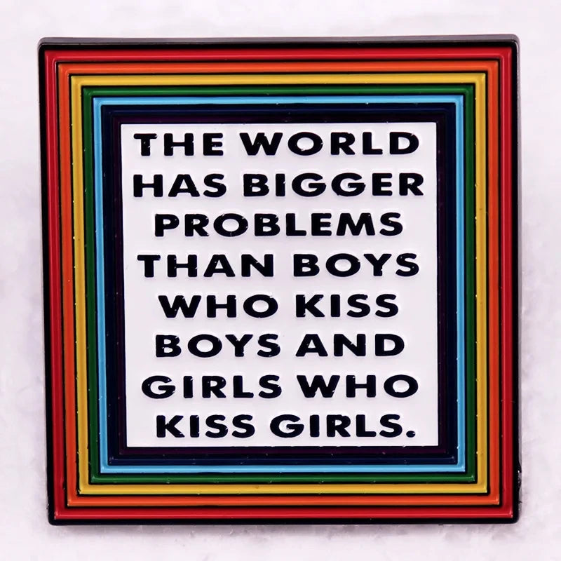 Rainbow LGBT Encourage Letters Metal Enamel Badge Gay Lesbian Asexual Transgender Adaptive Lapel Pin Jewelry Gifts Accessories Quick Pick Grocers