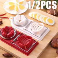 1/2PC Multi Functional Egg Cutting Artifact Stainless Steel Slicer Fancy Splitter Kitchen Divider Two in One Egg Cutter Tools Econic Blanks