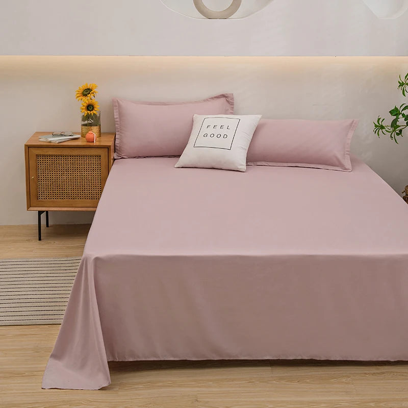 One solid color simple sheet Machine washable single double bed linen Student dormitory sheet (pillowcase not included) Quick Pick Grocers