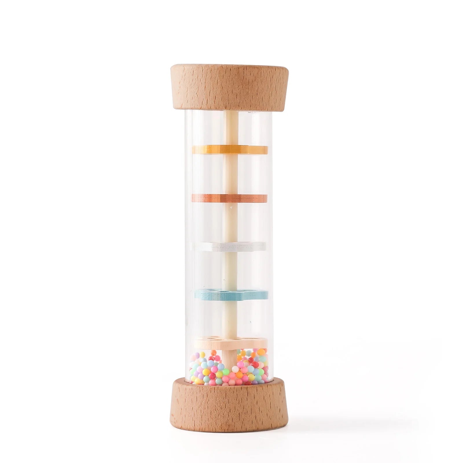 Montessori Rain Stick Toy for Babies Wooden Rainmaker Musical Shaker,Sensory Educational Instrument for Toddlers 6-12 Months Purest Peak