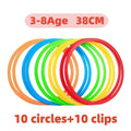 Outdoor Kids Funny Physical Training Sport Toys Lattice Jump Ring Set Game with 10 Hoops 10 Connectors for Park Play Boys Girls Quick Pick Grocers