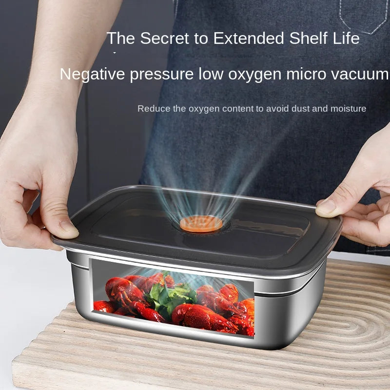 304 Stainless Steel Crisper, Lunch Box, Sealed Leak-proof Bento Box, Refrigerator Freezer Storage Box, Camping Lunch Box Quick Pick Grocers