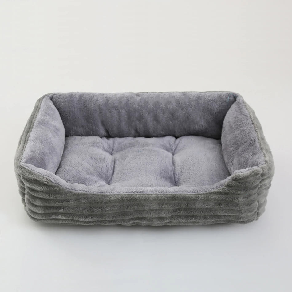 Bed for Dog Cat Pet Square Plush Kennel Medium Small Dog Sofa Bed Cushion Pet Calming Dog Bed House Pet Supplies Winter Quick Pick Grocers