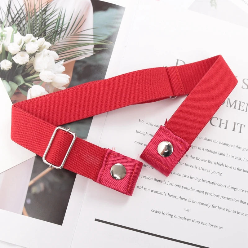 Elastic Belt Without Buckle Canvas Women Buckle Free Belt Ladies Jeans Pants Waist Lazy Belt Stretch No Buckle Invisible Belt Quick Pick Grocers