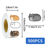 500PCS Kawaii Cartoon Cat Tuo Tuo Roll Stickers Skateboard Laptop Luggage Skateboard Phone Gift Waterproof Phone Cute Sticker ﻿ Quick Pick Grocers