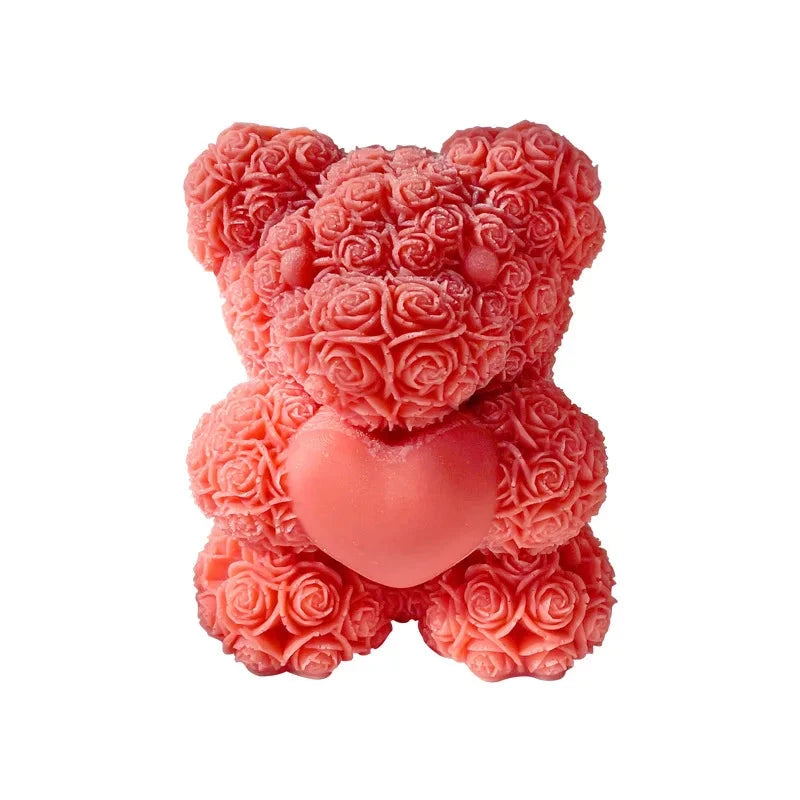 3D Bear Hug Love Silicone Candle Molds Diy Cute Bear Pet Candle Making Supplies Handmade Soap Plaster Resin Mold Home Decor Gift Econic Blanks