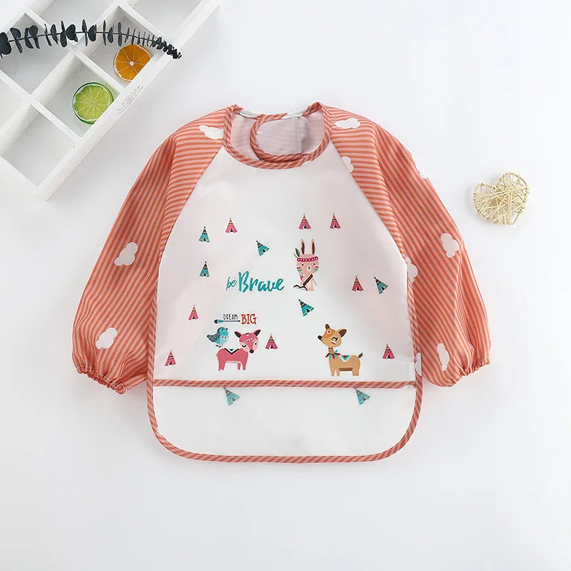 Waterproof EVA Full Sleeve Baby Bibs Children Apron Long Sleeve Feeding Smock Kids Eating Breastplate Infant Scarf Clothing Quick Pick Grocers