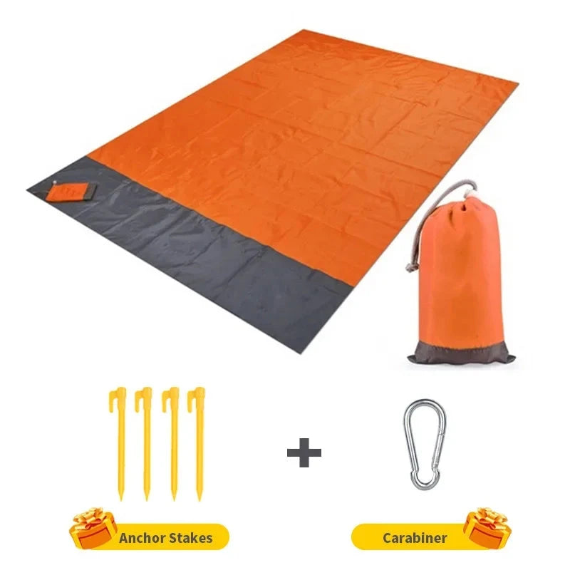 Waterproof Pocket Beach Mat Folding Beach Blanket Camping Mat Lightweight Lightweight Mat Outdoor Picnic Mat Econic Blanks