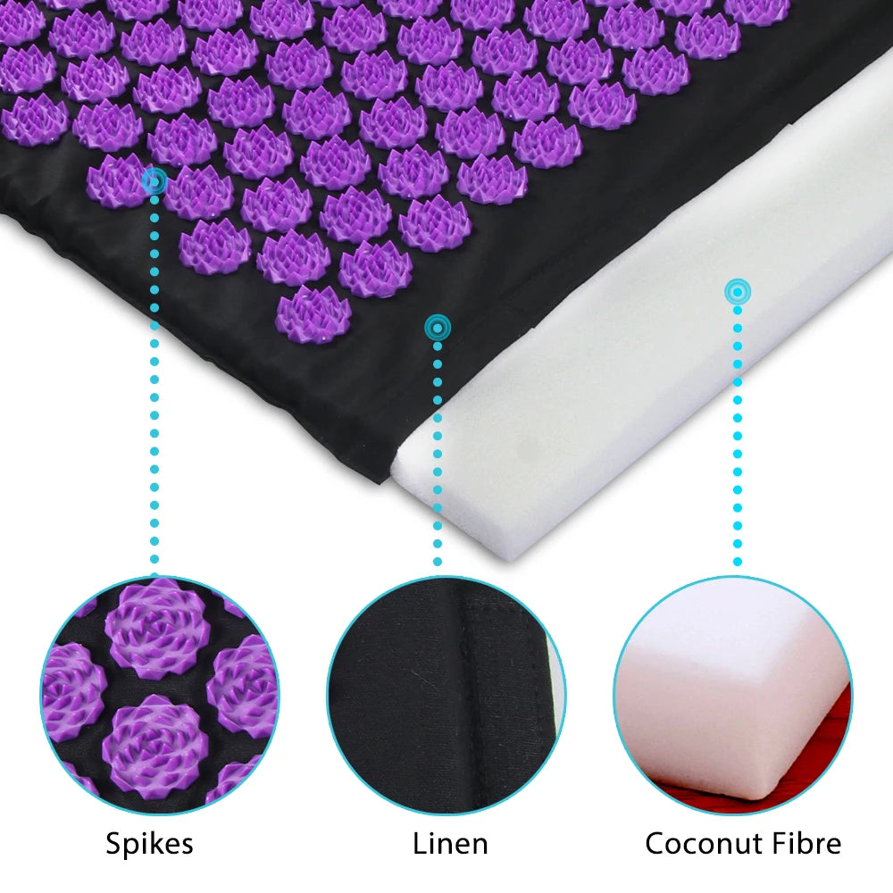 Acupressure Yoga Mat Kuznetsov's Applicator Cushion Sensi Massage Body Needles With Spikes Pillow Foot Massager Fitness Pilates Purest Peak
