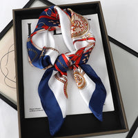 60Colors Luxury Scarf Women 70*70Cm Silk Feel Square Hair Wrapping Foulard Satin Shawl Big Size Head Bandana Hijab Handkerchief Quick Pick Grocers