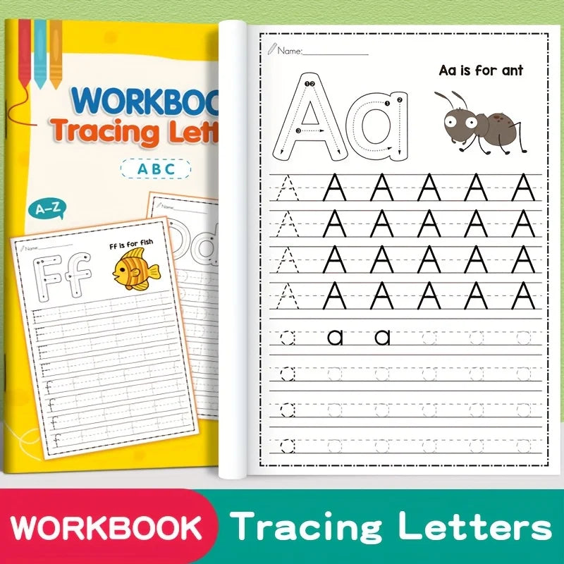 32-Page A-Z Alphabet Practice Book - Interactive Alphabet Learning and Creative Coloring Activities, Develop Writing Skills, Back-To-School Supplies, Easter and Christmas Gifts, Preschool Children, Alphabet Learning Book, Pre Quick Pick Grocers