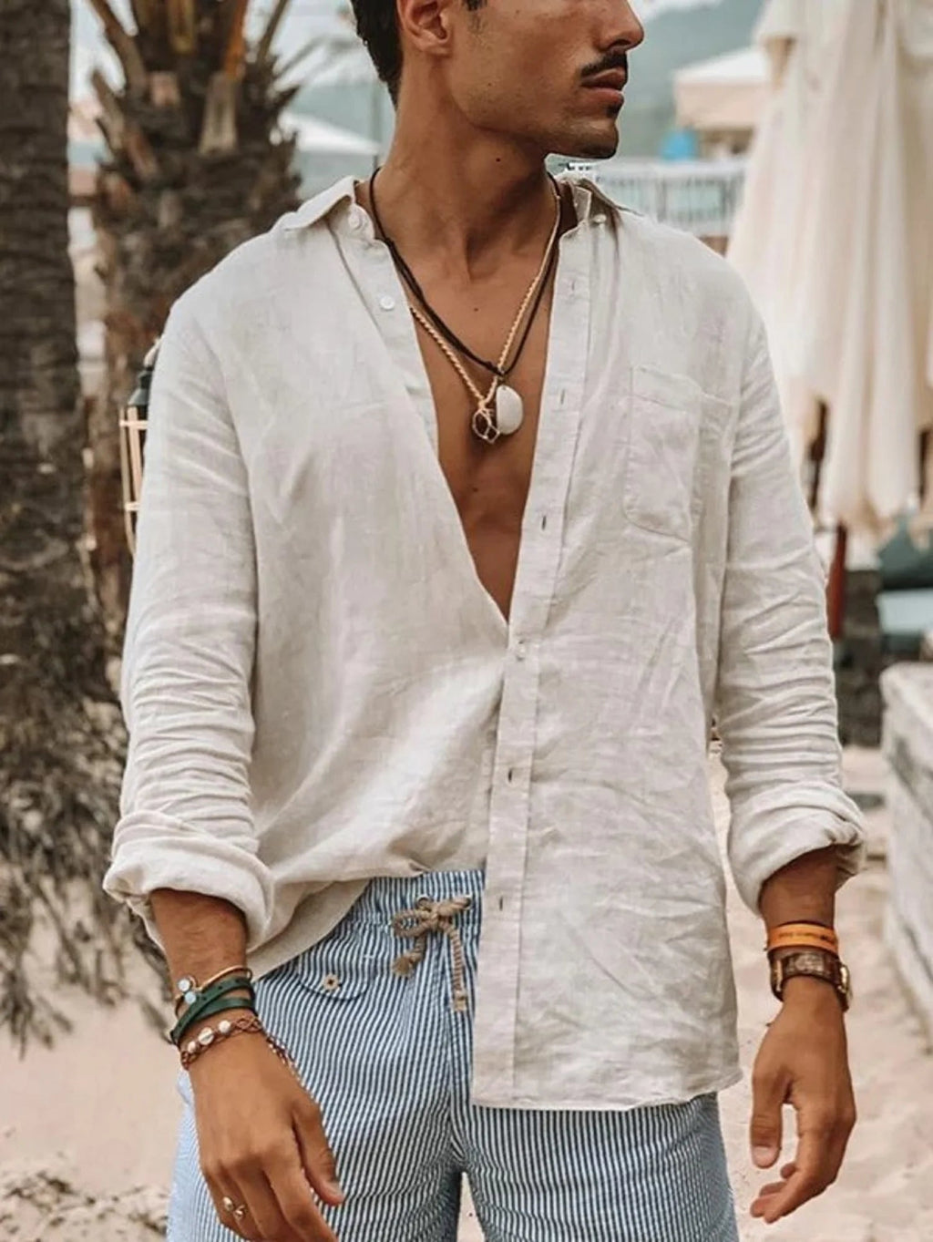 Men's casual fashion solid color thin long-sleeved shirt, lapel cardigan, suitable for outdoor activities Quick Pick Grocers