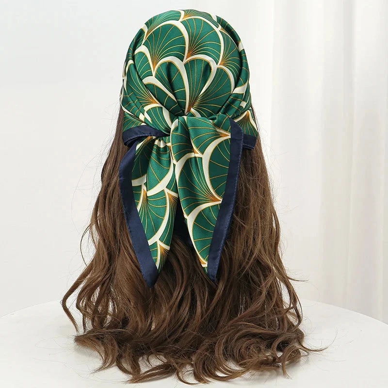 Luxury Print Satin Silk Square Scarf for Women Shawl Hijab Neckerchief Female Hair Ribbon Headband Fashion Wrap Bandana 2023 New Econic Blanks